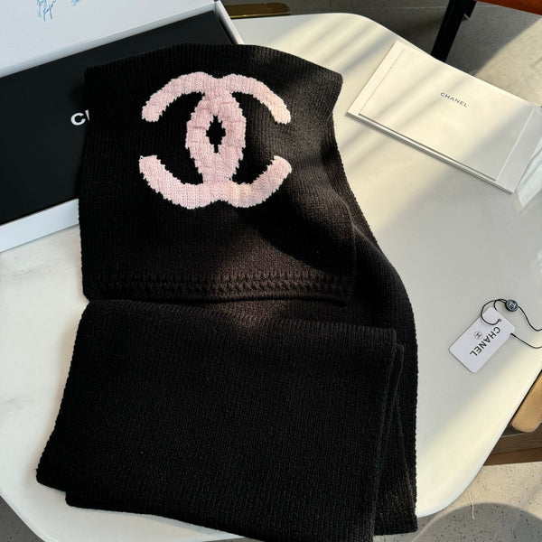 CC 25 Scarf 170cm Black Pink Wool 968533