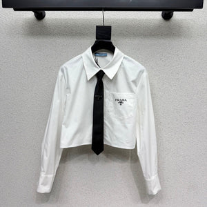 Pra Short Shirt with Tie White Cotton 398346