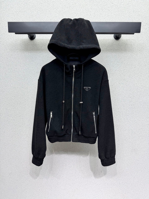 Prada Set Hooded Black Fleece 340651