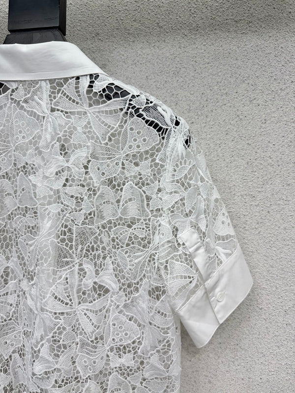 CD Water-soluble Floral Lace Shirt 393905