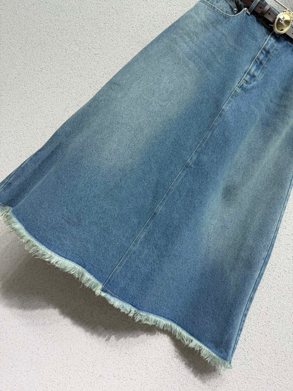 CD 26s Midi Skirts Washed Blue Denim 397750