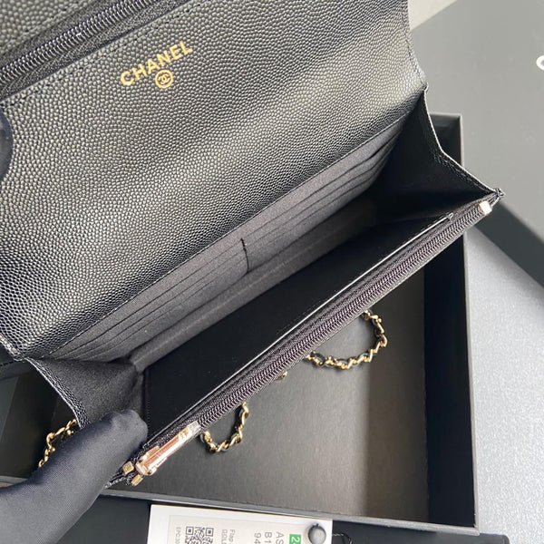 CC Woc 20cm Top Handle Black Grained Calfskin