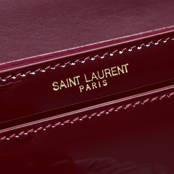 YSL Sunset Bag 22cm Burgundy Patent Leather 285543