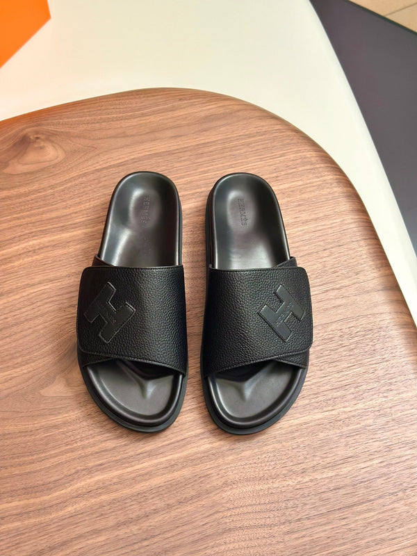 HM Men's Slide Black Cowhide