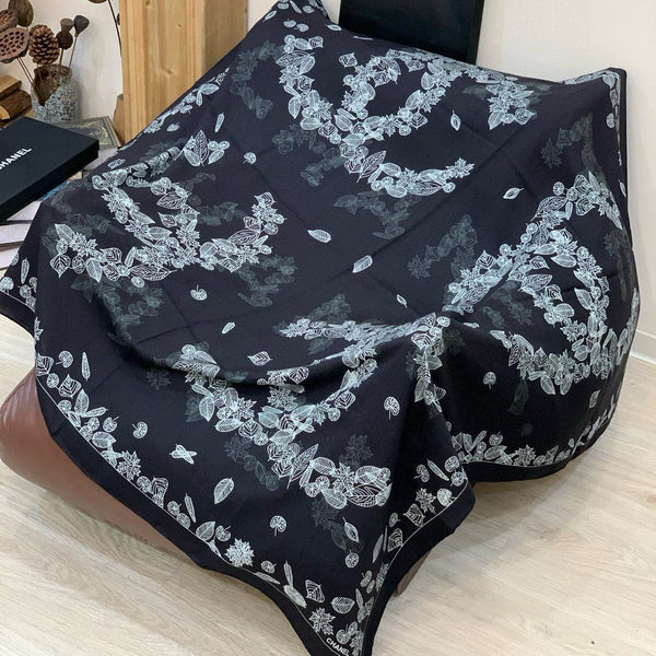 CC 25 Scarf 140cm Black Gray Cashmere 293260