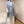 Loewe Scarf 180CM Light Blue Gray Wool Cashmere 968613