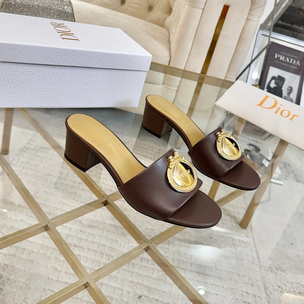 CD 26s Médaillon Buckle Slides 5.5cm Lambskin 927377