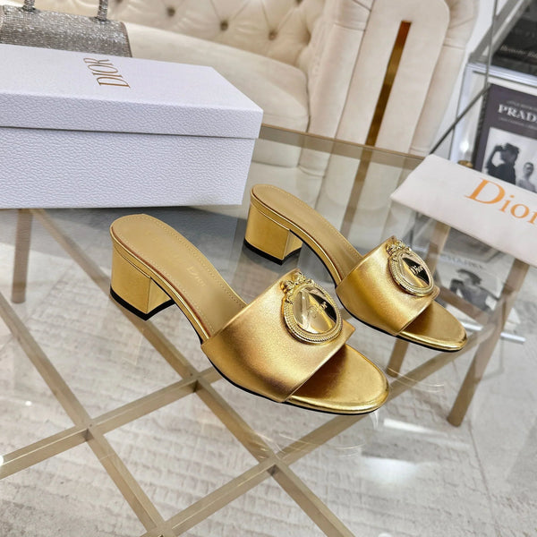 CD 26s Médaillon Buckle Slides 5.5cm Lambskin 927377