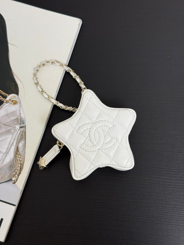CC Mini Star Bag Charm Shiny Lambskin