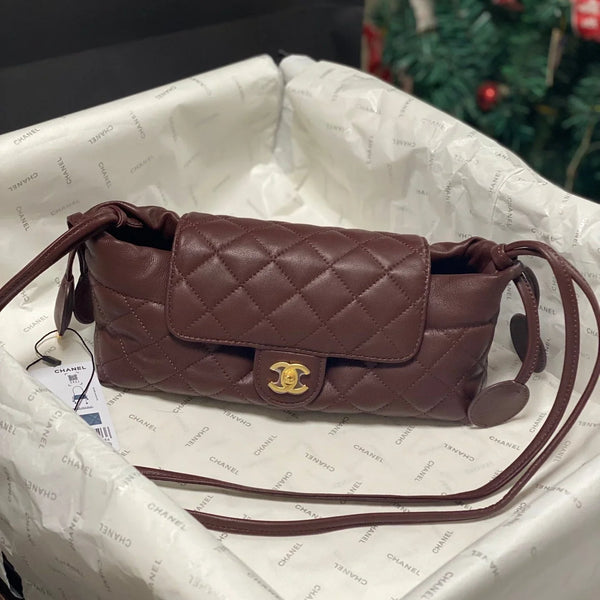 CC 2026 Pouch With Leather Strap 25cm Calfskin