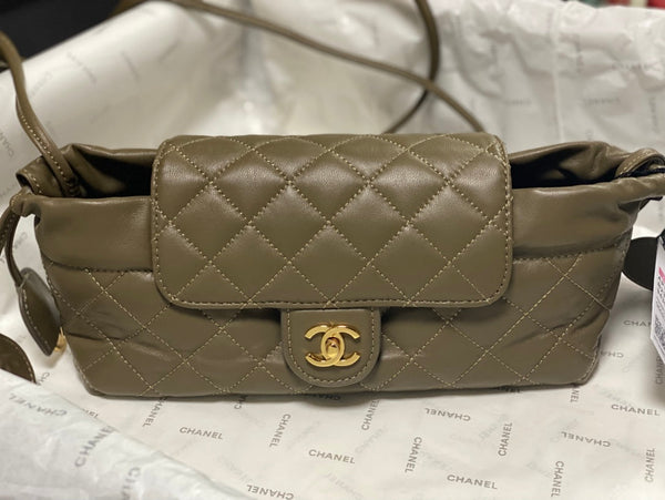 CC 2026 Pouch With Leather Strap 25cm Calfskin
