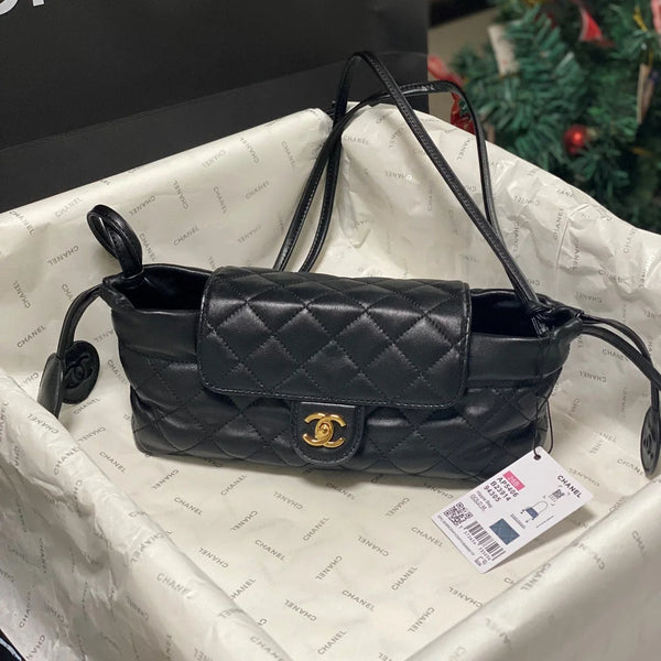 CC 2026 Pouch With Leather Strap 25cm Calfskin