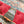 GG RHYTON TRAINER LIGHT GRAY AND SCARLET CALFSKIN