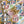 CC 24a Flap Bag 20cm Multicolor Sequin Satin Gold Hardware