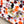 Flap Bag Mini 20cm White Orange Sequin