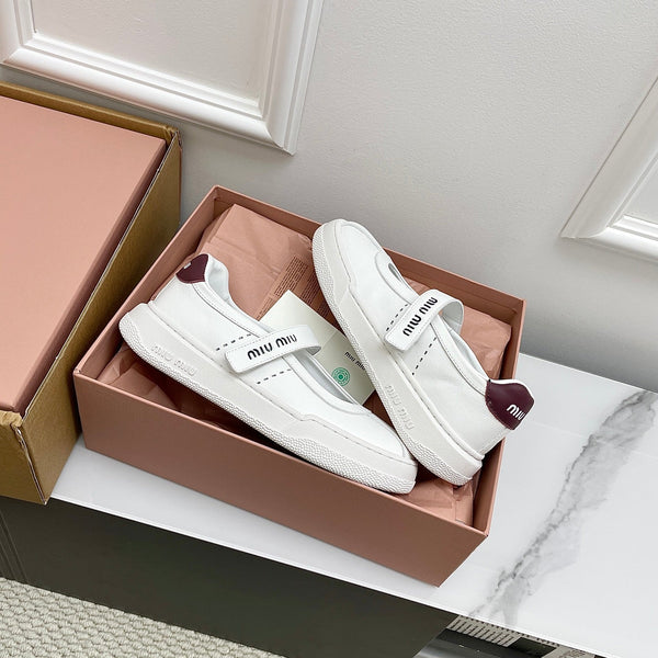 Miu 26s Mary Jane Ballerinas Coffee White Calfskin 726833