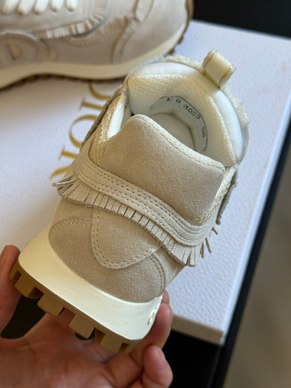 Cest CD Sneaker Ecru Suede Calfskin and Mesh