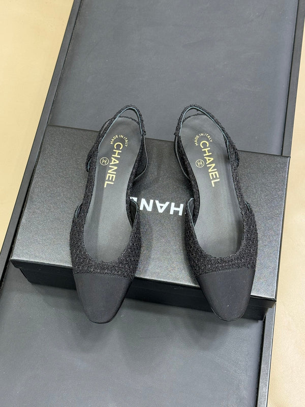 CC Classic Slingback Black Fabric Black Grosgrain 282284
