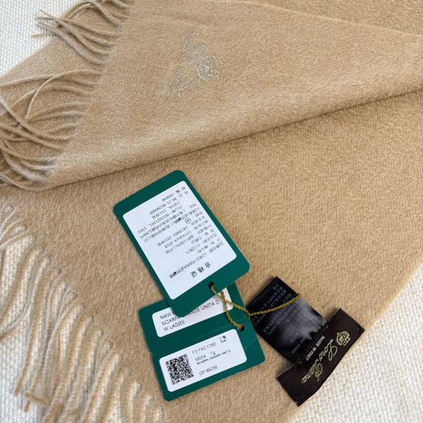 Loro Piana Long Scarf Beige Cashmere 150418