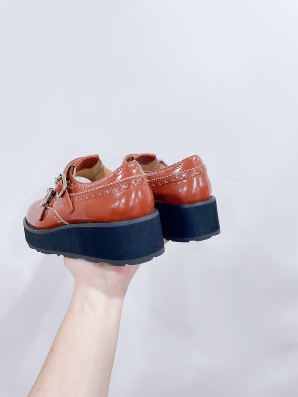 Miu-Church's Loafers Brown Glossy Nubuck Leather