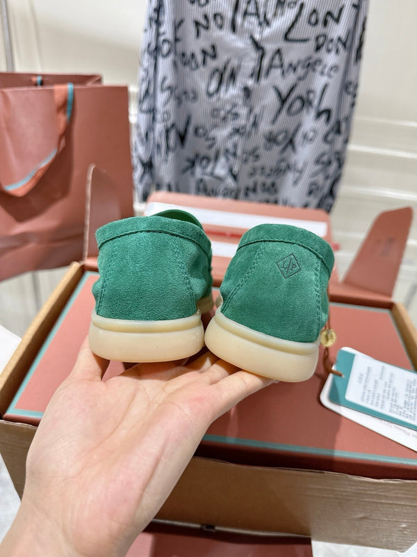 LP Summer Charms Walk Loafers Light Teal Green Suede 565855
