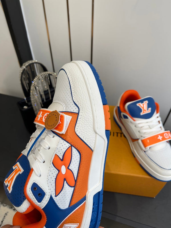 LV Tarine sneakers White and Orange Perforated Calf Leather 533501