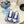 PRA DOWNTOWN PERFORATED SNEAKERS WHITE AND COBALT CALFSKIN