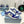 PRA DOWNTOWN PERFORATED SNEAKERS WHITE AND COBALT CALFSKIN