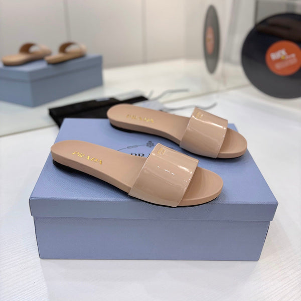 Pra Slides Beige Patent Leather 834595