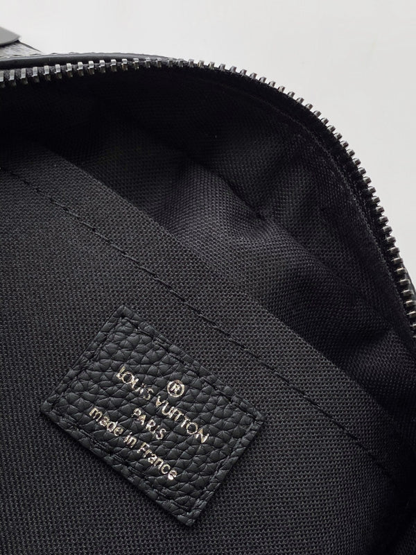 Lv Mini Soft Trunk 18.5 Black Damoflage Black Canvas- Black Metal