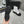 CC Interlocking Logo Combat Boots In Black White Quilted Lambskin 432655
