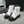 CC Interlocking Logo Combat Boots In Black White Quilted Lambskin 432655