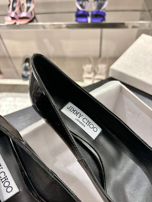 Jimmy Choo Auria Pumps 70 Black Patent Leather 597652