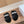 CD Sandal Black White Fleece And Canvas Fabric