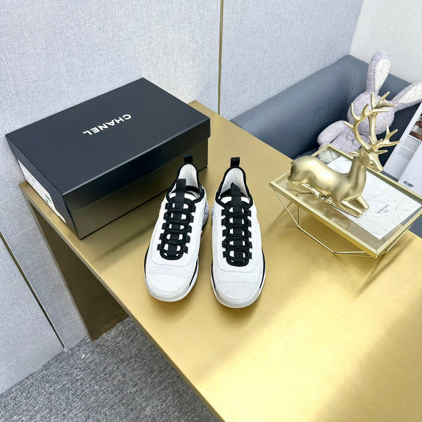 CC 26s Low-Top Chunky Sneakers White Suede Mesh Textile 980826