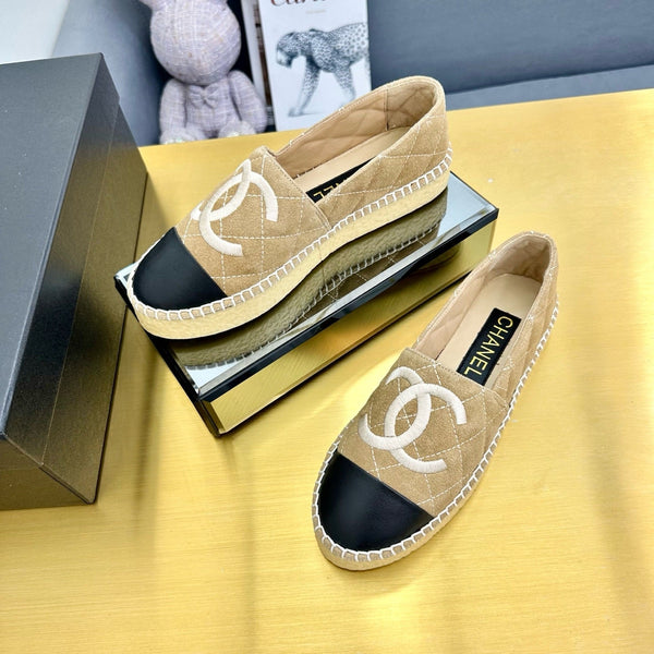 CC 25s Slip–on Espadrilles Light Brown Velvet 297829