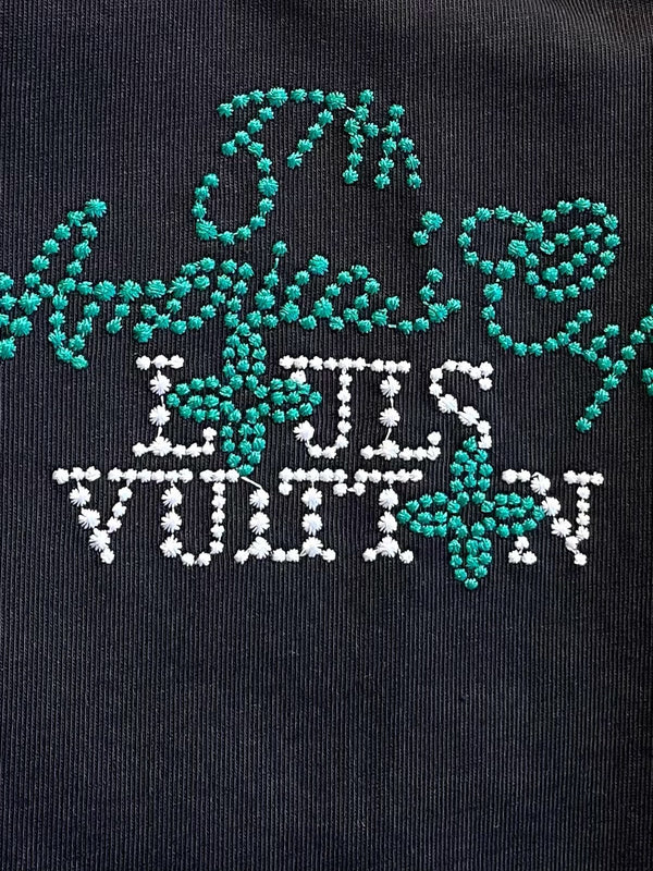 LV T-SHIRT IN BLACK EMBROIDERED LOGO PURE COTTON 238776