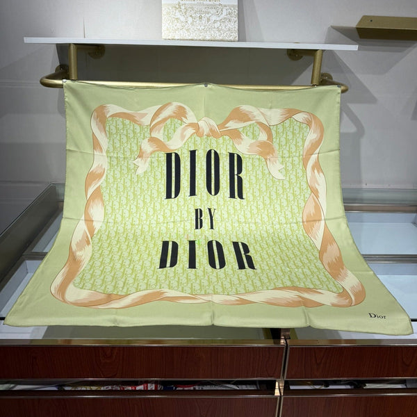 CD 2026 Square Scarf 90cm Green Silk 214754