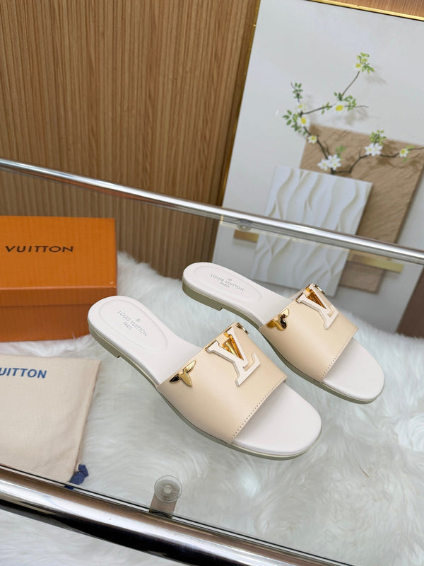 LV Mare Flat Mule Light Beige Sheepskin