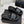 THICK SOLE WEDGE SLIPPERS IN BLACK MIX WHITE CALFSKIN