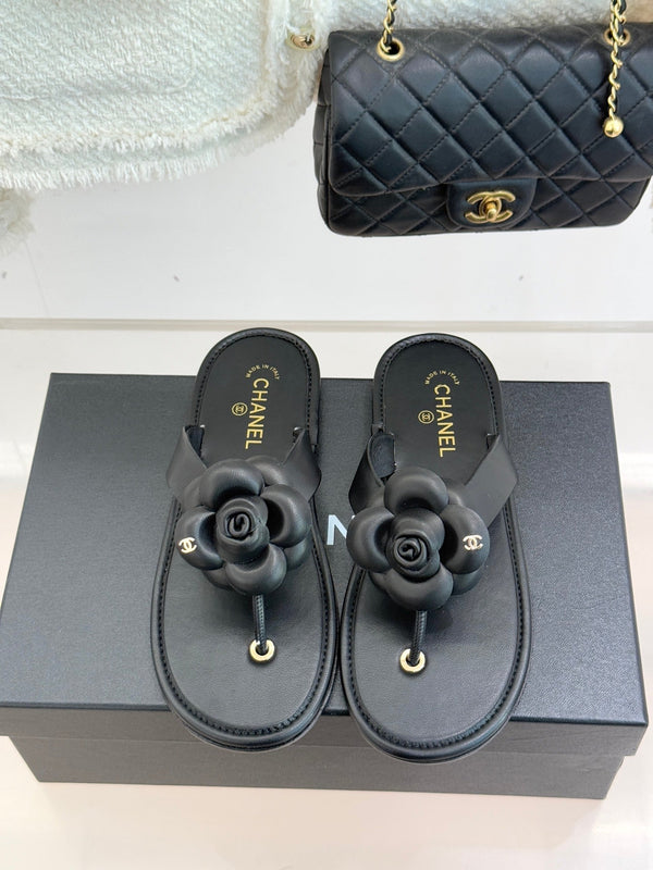 CC 26C Early Spring Camellia Slide Black Calfskin