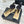 CC 26C Double C Ribbon Flat Shoes Black Beige Cafskin Fabric 557534