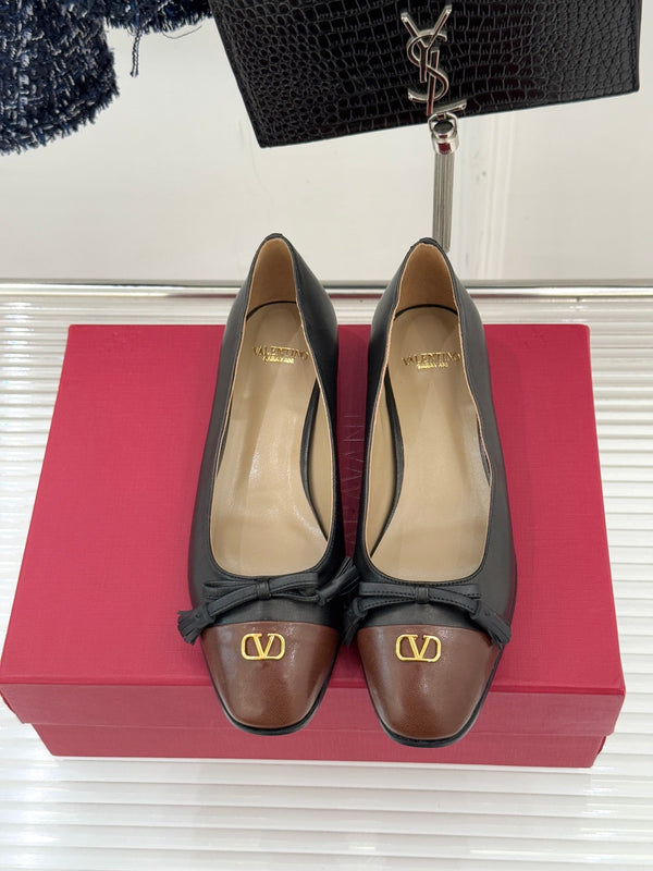 Valet Du Roi Kidskin Ballerina 2.5cm Brown Black Sheepskin 702251