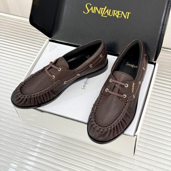 YSL 26s Le Bateau Loafer Dark Brown Calfskin 992284
