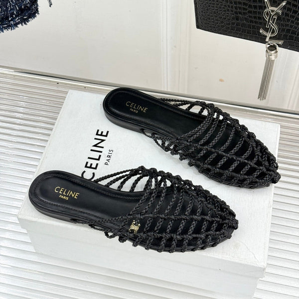 CE 26s Scoobie Braided Mules Black Lambskin 991451