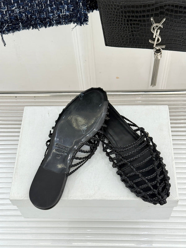CE 26s Scoobie Braided Mules Black Lambskin 991451