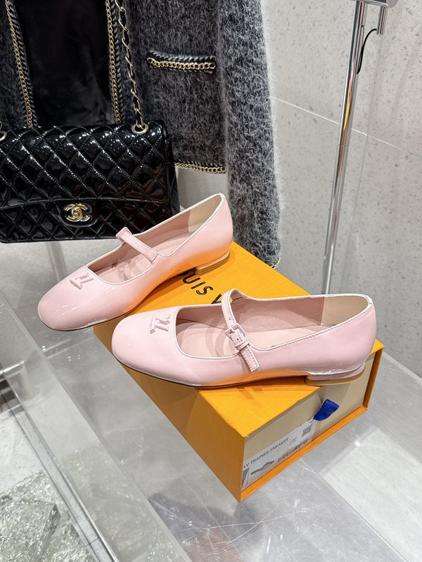 LV Swing Ballet Flat Light Pink Patent Leather 610710