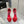 DC Flower High Heel Sandals 105mm Red Satin & Sheepskin 359506