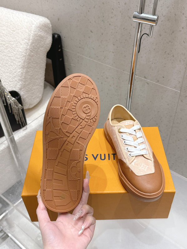 LV x TM Lagoon Sneaker Beige Brown Canvas Lace 610800