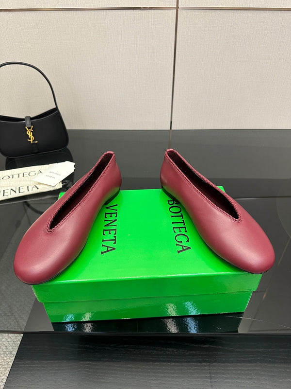 BV Puddle Ballet Flat Red Lambskin 427638